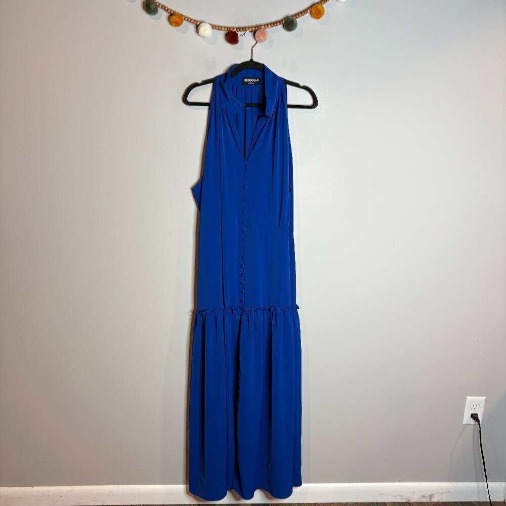 Rebdolls royal blue Back In Office tiered maxi dress